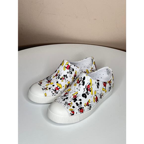 NWT Native x Disney White Jefferson Mickey Mouse Slip On Shoes Childs C13 - Picture 2 of 9